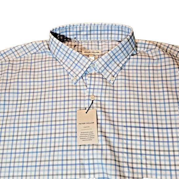Peter Millar White Chambly Crown Lite Cotton-Stretch Sport Shirt Button Down XXL